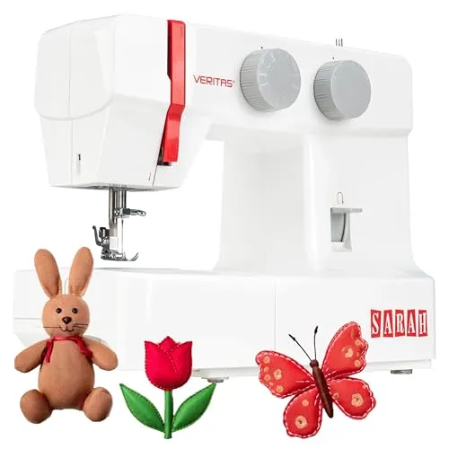 VERITAS Nähmaschine Sarah I 13 Stiche - Nähmaschinen für Anfänger - Die VERITAS Sarah bietet 13 Stichprogramme, eine Knopfloch-Automatik und ein Snap-On Nähfußsystem für einfachen Wechsel. Ideal für kreative Nähprojekte!
