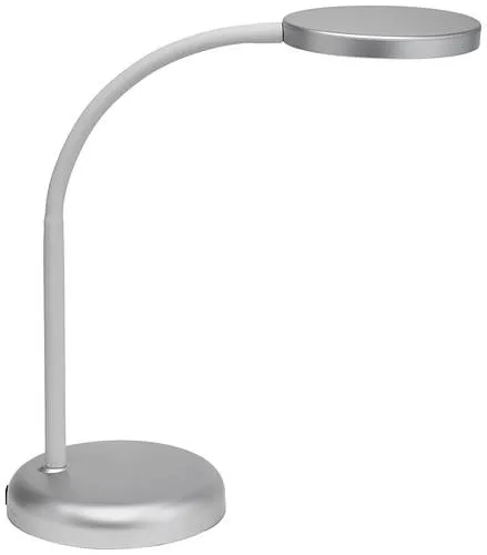 MAULjoy LED-Tischlampe 5W Silber - Moderne LED-Tischlampe in trendigen Farben, ideal für kleine Arbeitsflächen. Flexibler Arm für optimale Lichtausrichtung und hohe Energieeffizienz durch innovative LED-Technik. Sicher und platzsparend.