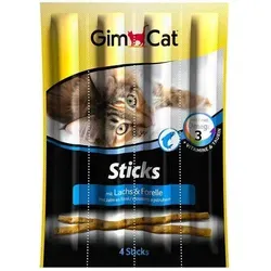 GimCat Sticks Lachs Forelle - Softe Kaustangen mit hohem Fleischanteil, getreidefrei und ohne Zuckerzusatz