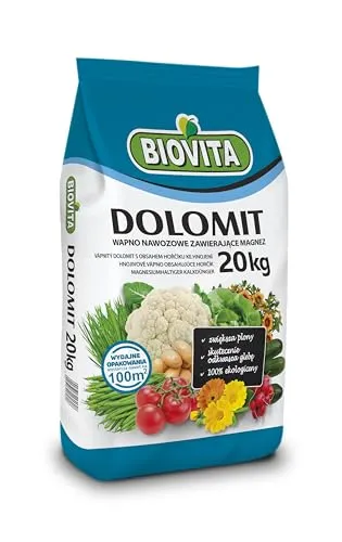 BIOVITA Dolomit Magnesiumdünger 20kg – Hochwertiger Öko-Dünger für Pflanzen - Hochwertiger Dolomit Magnesiumdünger zur Verbesserung der Bodenqualität. Ideal für saure Böden, fördert die Nährstoffaufnahme und unterstützt gesundes Pflanzenwachstum.