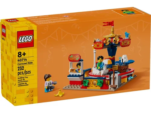LEGO 40714 Carousel Ride 2024 Bauset - 232 Teile, farbenfrohes Karussell-Spielzeug mit rotierenden Wagen und Minifiguren für Kinder ab 8 Jahren