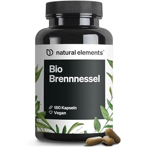 Bio Brennnessel Kapseln – 180 hochdosierte Kapseln - Nahrungsergänzungsmittel mit 10:1 Brennnesselblattextrakt, vegan und ohne Zusätze. In Deutschland produziert und laborgeprüft für höchste Qualität.