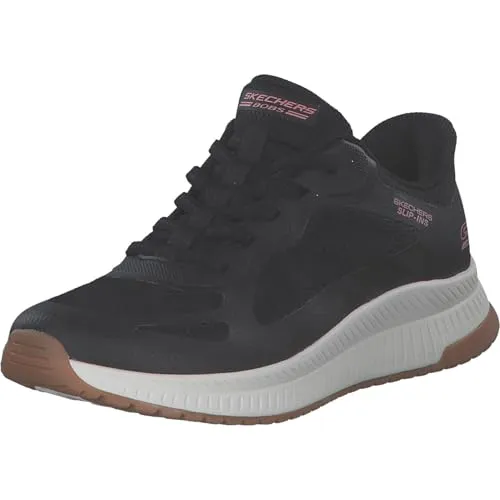 Skechers Bobs Squad 4 Staple Look Sportschuhe Schwarz EU 41 - Damen Sneaker in Schwarz/Weiß aus atmungsaktivem Mesh, mit bequemer Slip-in-Funktion und Memory Foam Innensohle für ultimativen Komfort. Ideal für sportliche Aktivitäten und den Alltag.