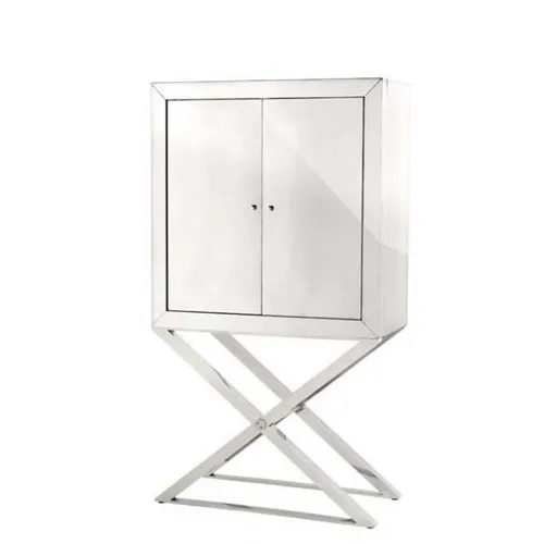 Eichholtz Luxus Designer Barschrank Bel Air - Exklusiver Barschrank aus Edelstahl mit verspiegelter Oberfläche, ideal für stilvolle Wohnräume und beeindruckende Getränkepräsentation.