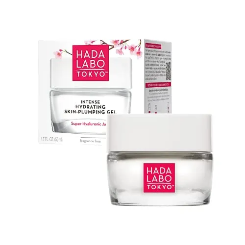 Hada Labo Tokyo White Skin Plumping Gel Gesichtscreme 50ml - Tagespflege mit intensiver Feuchtigkeit für strahlende Haut. Enthält verschiedene Arten von Hyaluronsäure für samtig weiche und jugendlich glatte Haut.