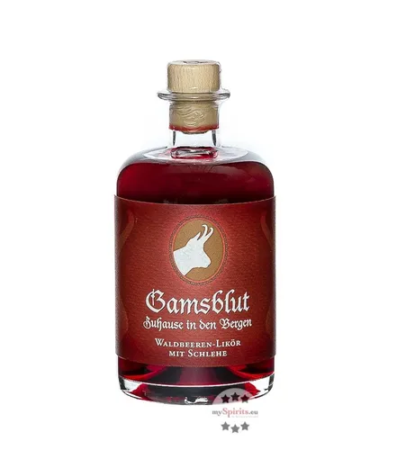 Prinz Gamsblut Likör - Likör & Kräuterschnaps aus Österreich, Waldbeer-Schlehen-Likör mit 23 % vol, verfeinert mit Wildbeeren-Destillat für ein unvergessliches Geschmackserlebnis.