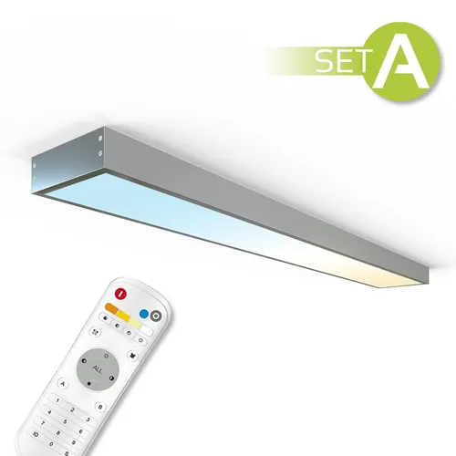 LongLife LED CCT LED Panel Set A 120x15cm 36W - Leuchtmittel mit stufenlos einstellbarer Farbtemperatur von 3000K-6000K und praktischer Fernbedienung, ideal für individuelle Lichtgestaltung in jedem Raum.