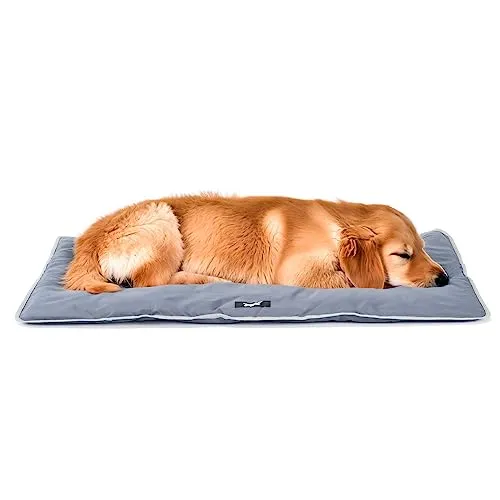 Ferplast Hundematte Groß - Waschbares Hundebett - Hundekissen - Wasserdicht & Kratzfest - Matte für Hundehütten und Auto, Hundekorb - Jolly - 98 x 65 cm, L, GRAU