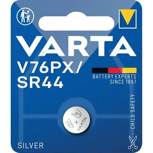 VARTA V76PX SR44 Knopfzelle - 1 Stück, zuverlässige 1,55V Silberoxid-Batterie für Uhren und elektronische Geräte, kindersicher verpackt