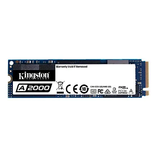 Kingston A2000 NVMe PCIe M.2 SSD 500GB - Schnelle NVMe PCIe SSD mit 500GB, ideal für Ultrabooks und kompakte PCs. Profitieren Sie von hoher Leistung und umfassender Sicherheit für Ihre Daten.