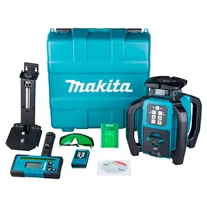 Makita SKR001Z Akku-Rotationslaser, 800m Reichweite, Grüner Laser - Messgeräte: Leistungsstarker Rotationslaser mit 800m Reichweite und flexiblem Akkusystem (40V/18V/12V) für präzise Nivellierarbeiten.