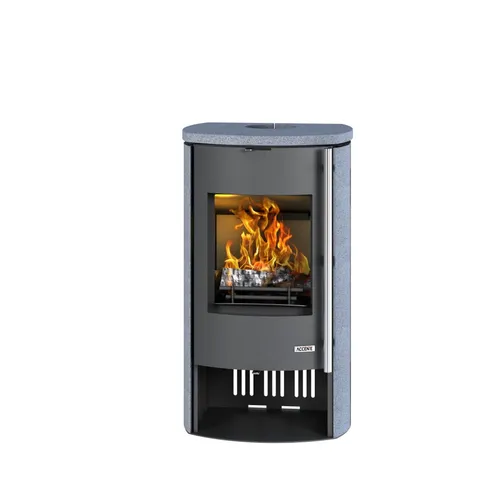 Accente Kaminofen Nyborg Granitstein grau 7 kW – Eleganter Holzofen - Hochwertiger Kaminofen mit 7 kW Leistung, eleganter Granitsteinverkleidung und effizienter Wärmeabgabe für behagliche Stunden im Wohnraum.