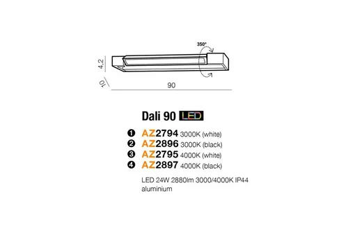 Azzardo Wandleuchte 1x24W/LED DALI 90 AZ2795 - Elegante Wandleuchte mit 1x24W LED, ideal für stilvolle Beleuchtung in Wohnräumen. Kompakt und energieeffizient, sorgt sie für eine angenehme Atmosphäre.