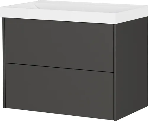GERMANIA Waschtisch Bisbee - Eleganter Waschbeckenunterschrank in Grau - Waschbeckenunterschrank in Graphit, 80 cm breit mit 2 Schubladen für optimalen Stauraum, pflegeleicht und einfach zu montieren.