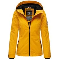 MARIKOO Damen Übergangsjacke B862 mit Kapuze - Leicht gefütterte Funktionsjacke für Damen, ideal für den Herbst. Mit hochstehendem Kragen und praktischen Reißverschlusstaschen für Sicherheit und Stil.