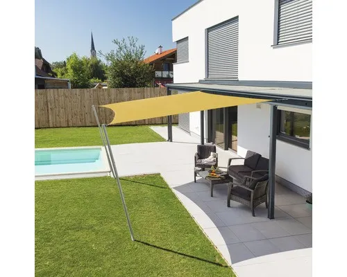 Sonnensegel Cannes Quadrat 3m gelb - Sonnensegel in leuchtendem Gelb, quadratisch und aus hochwertigem Polyester, ideal für Schatten und UV-Schutz im Garten oder auf der Terrasse.