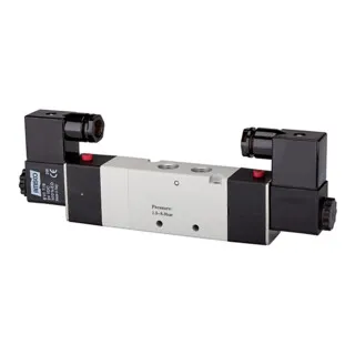Riegler 5/3-Wegeventil elektropneumatisch G 3/8, 24VDC - Hochwertiges 5/3-Wegeventil für effiziente Steuerung. Ideal für den professionellen Einsatz mit einem Durchfluss von 950 l/min und robustem Design.