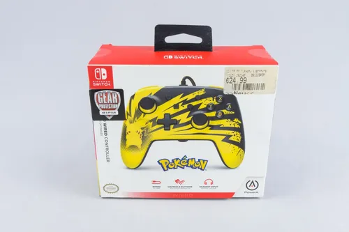 PowerA Nintendo Switch Enhanced Wired Controller - Pokemon Pikachu - Controller für Nintendo Switch mit einzigartigem Pikachu-Design für ein fesselndes Spielerlebnis und verbesserte Kontrolle.