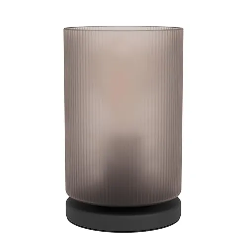 EGLO Nachttischlampe Colomera - Elegante Tischlampe aus Metall und Rauchglas, perfekt für Schlafzimmer und Wohnzimmer. Stilvolles Design mit E27 Fassung sorgt für gemütliche Atmosphäre.