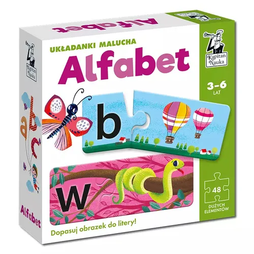Puzzle 24 elementy. Układanki malucha. Alfabet Kapitan Nauka - gry 5903699821299