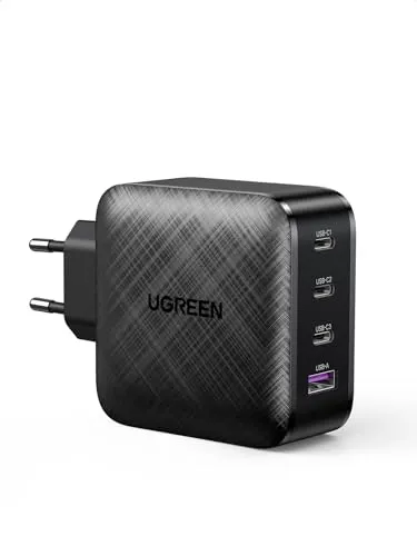 UGREEN 65W USB C Ladegerät - 4 Ports GaN Charger für MacBook und iPhone - Netzteile für Handys: Kompaktes 65W USB C Ladegerät mit 3 USB C und 1 USB A Port, ideal für schnelles Laden von bis zu 4 Geräten gleichzeitig. Mit GaN Technologie für effiziente Leistung und weniger Platzbedarf.