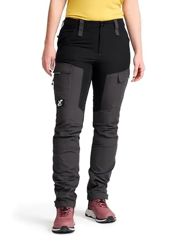 RVRC GP Pants Damen Jetblack - Robuste Outdoorhose für Abenteuer - Wanderhosen mit unübertreffbarer Vielseitigkeit: Strapazierfähiges Polycotton-Canvas, Verstärkungen an Knöcheln und Knien sowie 7 praktische Taschen für optimalen Komfort bei jedem Abenteuer.