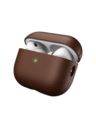 KeyBudz PodSkinz Artisan Series - Premium Leder Case für AirPods Pro - Audio-Zubehör mit Gehäuseabdeckung aus hochwertigem italienischem Leder in Naturbraun, perfekt für den Schutz und Stil Ihrer Apple AirPods Pro (2. Generation).