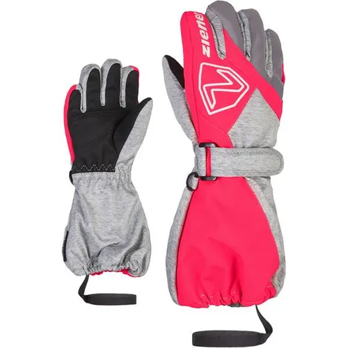 Ziener Lauro-z AS Glove Mini light mélange.neon pink (823758) 2,5 - Warme Skihandschuhe für Kinder mit wasserdichter ZIENER AQUASHIELD Membran, extra langer Stulpe und reflektierenden Elementen für mehr Sicherheit im Schnee.