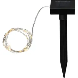 Best Season Solar Beleuchtung Dew Drop, silber - Dekorative Weihnachtsbeleuchtung mit 50 warmweißen LEDs, ideal für kreative Dekorationen in Haus und Garten. Flexibel formbar für individuelle Designs und umweltfreundlich dank Solarenergie.