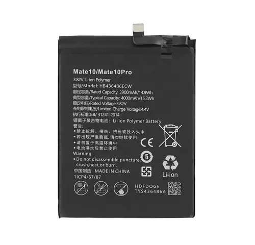 Akku für Huawei P20 Pro Mate20 Mate10 Pro HB436486ECW 4000mAh Batterie Handy-Akku (1 St)
