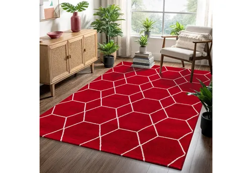 Sanat Teppich Trellis, rechteckig, Höhe: 10 mm, Kurzflor, skandi, boho, auch als Läufer und in rund