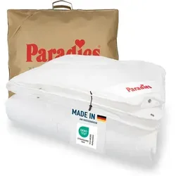 Paradies Kunstfaserbettdecke Prima Bio 155x220 cm - Bettdecken für alle Jahreszeiten, mit 100% Baumwolle kbA und 100% Polyesterfüllung, ideal für Allergiker und nachhaltig in Deutschland produziert.
