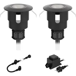ledscom.de LED Bodeneinbauleuchte ATRIA für außen, IP65, schwarz, rund, 40mm Ø, kaltweiß 2er Set - Energieeffiziente LED Bodeneinbauleuchte ATRIA mit robustem Aluminiumgehäuse. Ideal für Außenbereiche, wetterfest nach IP65 und befahrbar bis 400 kg. Perfekt für stilvolle Akzente auf Terrassen oder im Garten.