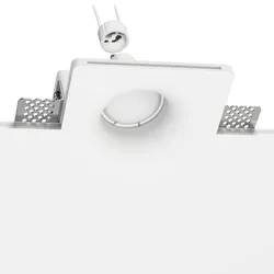 ledscom.de LED Gips Einbaustrahler GIEDI DIY, inkl. GU10 Lampe 450lm, warm-weiß