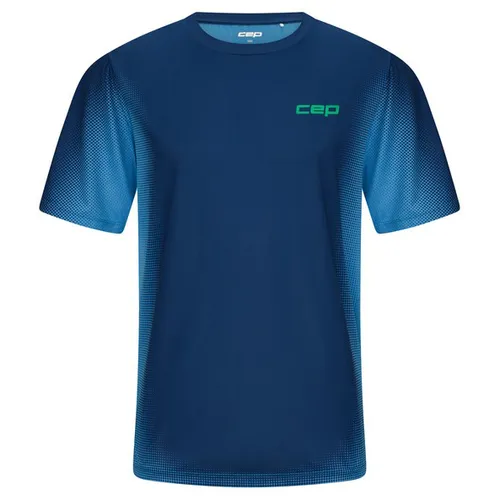 CEP Run Shirt Short Sleeve L blau - Leichtes Laufshirt aus recyceltem Material in Blau, Größe L. Ideal für Trail- und Roadrunning mit stretchfähigem Stoff für optimale Bewegungsfreiheit. Entdecken Sie weitere Produkte von CEP bei Bergfreunde.de!