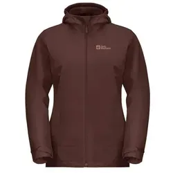 Jack Wolfskin Damen Moonrise 3IN1 JKT W - Vielseitige Funktionsjacke - Funktionsjacke in Dark Maroon mit 3-in-1-Funktion, wasserdicht und atmungsaktiv, ideal für wechselhaftes Wetter und umweltfreundlich durch recycelte Materialien.