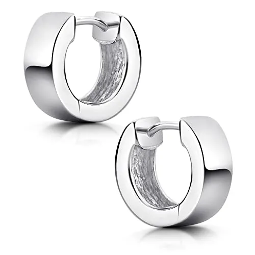 MATERIA Ohrringe Silber 925 Creolen klein 5mm breit - Ohrringe für Damen aus rhodiniertem 925 Sterling Silber, anlaufgeschützt und ideal für empfindliche Haut. Zeitloses Design, perfekt für jeden Look und ein tolles Geschenk.