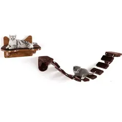 GOPLUS Katzen Kletterwand – Hängebrücke & Laufsteg für Katzen - Kratzbaum mit einzigartigem Katzenohren-Design, platzsparend und leicht zu reinigen. Ideal für verspielte Katzen, um ihre Kletternatur auszuleben und gleichzeitig den Raum zu dekorieren.