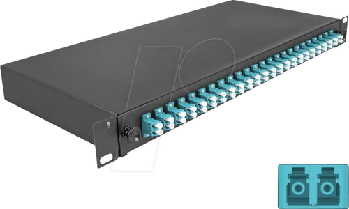 DELOCK 67010 - 19'' LWL Spleißbox, 24x LC Duplex OM3, 1HE