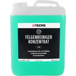 TECPO Felgenreiniger 5L Konzentrat mit Sprühflasche 750 ml - Autopflege & Motorradpflege - Effektiver Felgenreiniger für alle Stahl- und Alufelgen, stark gegen extreme Verschmutzungen, inkl. praktischer Sprühflasche.