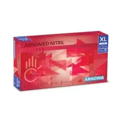 ARNOMED Nitril Lava Red Einmalhandschuhe, puderfrei, rot 384-XL , 1 Packung = 100 Stück, Größe XL