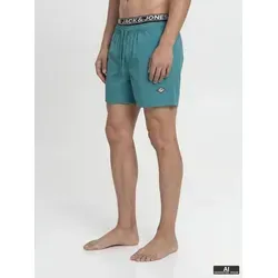 Jack & Jones Badeshorts JPSTMAUI SURF DOUBLE WB SWIM SHORTS blau S - Modische Badeshorts in Colonial Blue, Größe S. Elastischer Bund für optimalen Tragekomfort. Ideal für Strand und Schwimmbad, aus pflegeleichtem 100% Polyester.