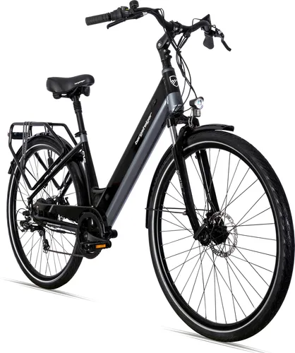 bergsteiger E-Bike Cityrad Hampton 28 Zoll - E-Bike für Damen und Herren mit 250W Heckmotor, 6 Gängen und hydraulischen Tektro Scheibenbremsen für optimale Sicherheit und Fahrkomfort.