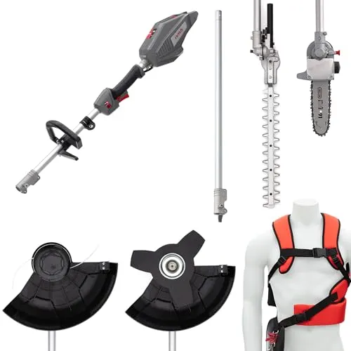 IKRA 36V Akku Multitool IB-MT 36, 4in1 Alleskönner für Gartenpflege - Rasentrimmer & Motorsensen mit 4 Funktionen: Freischneider, Heckenschere, Hochentaster und mehr. Bürstenloser Motor für hohe Leistung und lange Lebensdauer, ideal für vielseitige Gartenarbeiten.