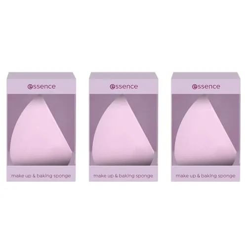 essence make up & baking sponge, Make-up Schwämmchen, Nr. 01, Nanopartikel frei, 3er Pack (3x1pcs)