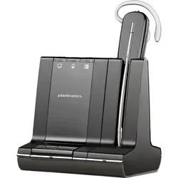 Poly Savi W740 - Kabelloses Headset für Bürokommunikation - Das Poly Savi W740 bietet kabellose Freiheit mit einer Reichweite von bis zu 120 Metern. Ideal für Multitasking am Arbeitsplatz, ermöglicht es einfache Anrufverwaltung zwischen PC, Mobil- und Festnetztelefon.