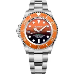 Bobroff Herrenuhr BF0004ibn - Automatik Armbanduhr Ø 42 mm in Silber - Elegante Automatik-Armbanduhr für Männer, gefertigt aus hochwertigem Edelstahl. Wasserdicht bis 100 ATM, mit Saphirglas und lumineszierender Keramiklünette – ideal für den täglichen Gebrauch und besondere Anlässe.