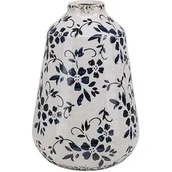 Beliani Blumenvase, Weiß, Stein, Vintage, 20 cm, Dekoration, Vasen, Keramikvasen