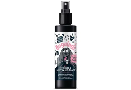 Bugalugs Fellpflege Bugalugs 2-in-1 Entwirr- und Leave-in Conditioner Spray mit Himbeere, 200 ml, (1-St), Entwirrungsspray, langanhaltender Duft