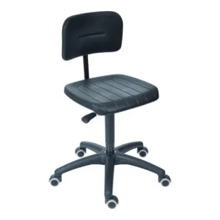 STIER Ergonomischer Arbeitsstuhl mit Doppelrollen - Sonstige Werkzeuge - Höhenverstellbarer Arbeitsstuhl (470-660 mm) mit geformtem Polyurethan-Sitz und pendelnd gelagertem Rückenteil für optimalen Sitzkomfort und Stabilität.